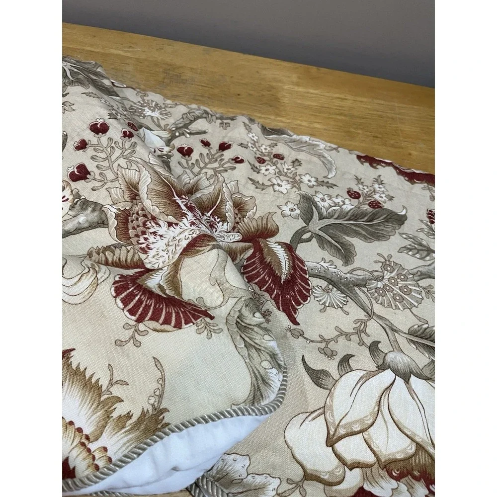 Covington Dennehy Jute 65 Floral Linen (2) Valances Flower Cottagecore 48x18